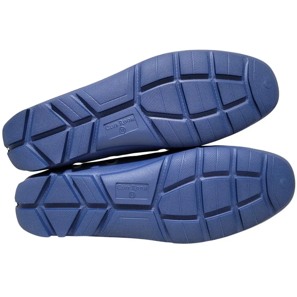 Club Room Men Size US 11M Atlas Perforated Slip On Driver Loafers Navy Blue EVA